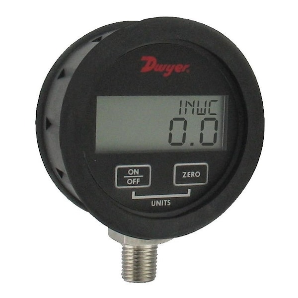 Dwyer Instruments Digital Industrial Pressure Gauge, -30 to 0 to 100 psi, 3 in Dial, 1/4 in NPT, ABS Case Material DPGW-12 - main