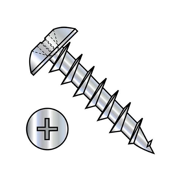 Zoro Select Wood Screw, #8, 1 in, Zinc Plated Steel Truss Head Phillips Drive, 6000 PK 0816DPTD - main