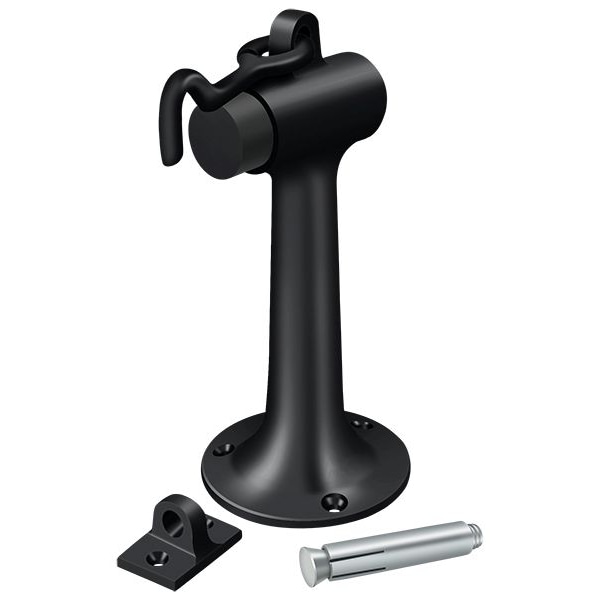 Deltana Floor Mount, 6" Bumper With Hook & Eye, Heavy Duty Black DSF630U19