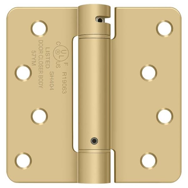 Deltana Satin Brass Spring Hinge DSH4R44