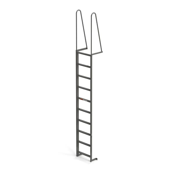 Fixed Dock Ladder, Walk Through, 10 Steps, Top Step Height 9'6