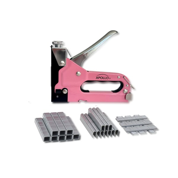 Apollo Tools Heavy-Duty Stapler, 3 In 1, Pink DT5020P - main