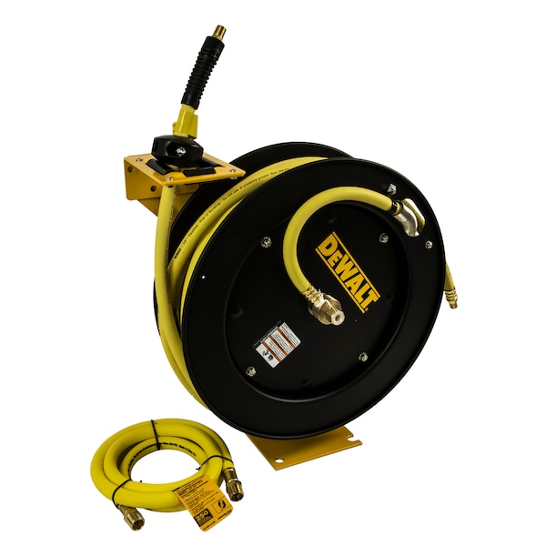 Dewalt Sngl Arm Hose Reel, Rubber, 3/8"x50 ft. DXCM0240374 Zoro