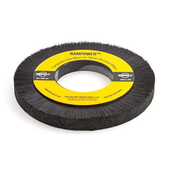 Nampower Brush DW200X15X600 NAMPOWER Diamond Wheel Brush, 200mm Diameter, 600 Grit, 3.25" Arbor Hole, 30mm Trim DW200X15X600 - main