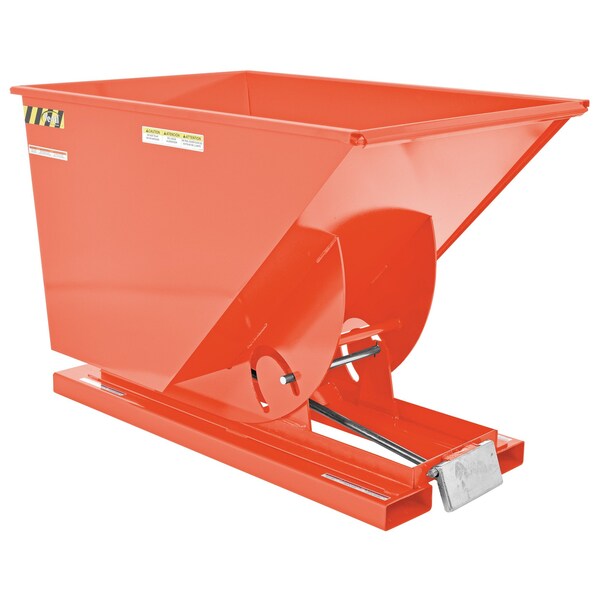 Vestil Medium Duty Self-Dumping Hopper 1 Cubic Yard 4000 lb Orange D-100-MD-ORG-C - main