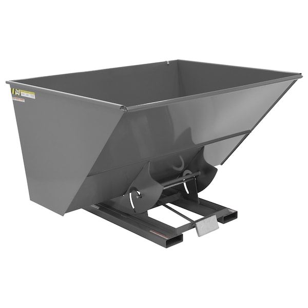 Vestil Light Duty Self-Dump Hopper 3 Cubic Yard 2000 lb Gray D-300-LD-GY-SG - main