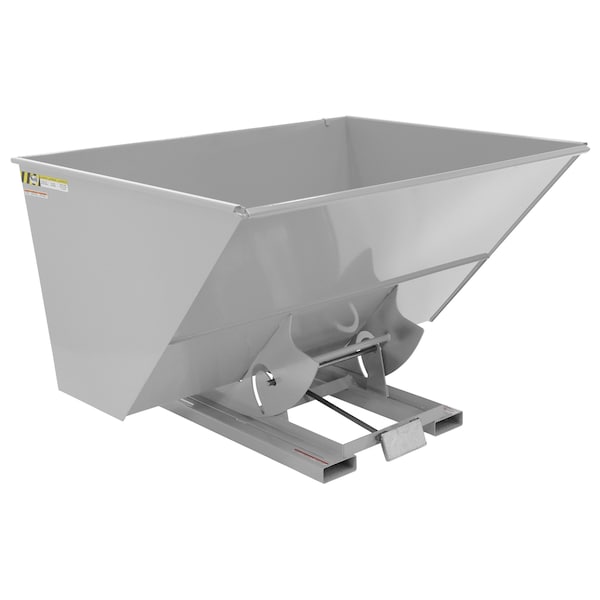 Vestil Light Duty Self-Dump Hopper 3 Cubic Yard 2000 lb Silver Lining D-300-LD-SL - main