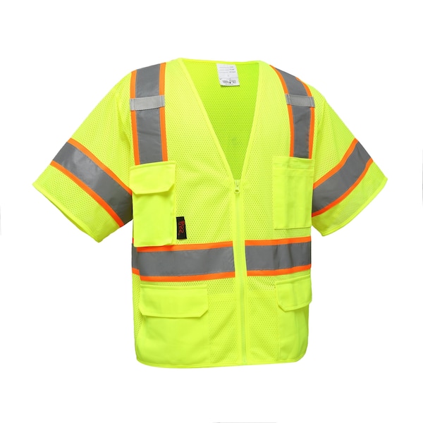Gss Safety Class 3 Premium Vest w/6 Pockets, Lime, M 2503-MD - main