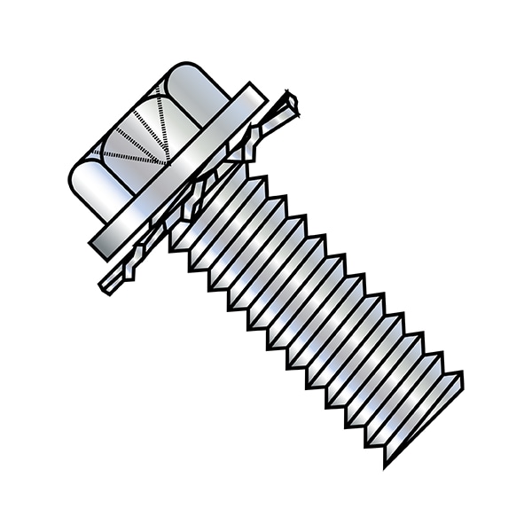 Zoro Select 8-32X3/8 PHIL HWH FT EXT SEMS ZINC AND BAKE, PK8000 0806EPW - main