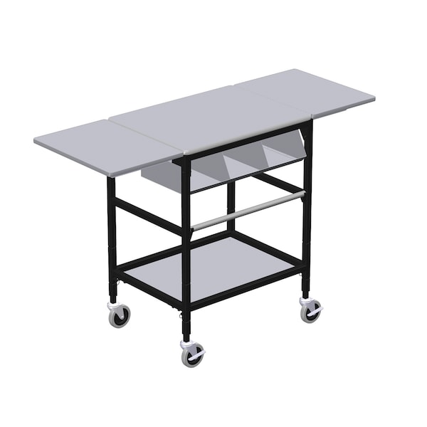 Irsg Mobile Table w/ Drop Lves, 3 Comp Org Bin, Roll Tag Bar & Btm Shlf ERGO-28-K7 - main