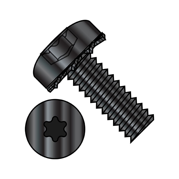 Zoro Select #6-32 x 1/4 in Torx Pan Machine Screw, Zinc Black Steel, 10000 PK 0604ETPBZ - main