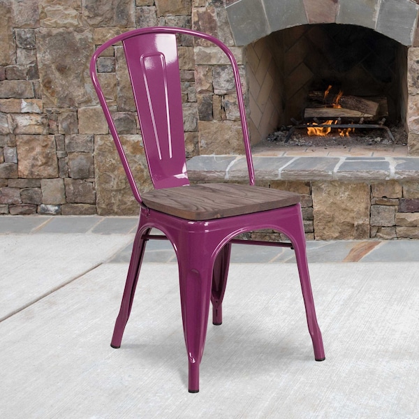 Flash Furniture Metal Chair, Purple ET-3534-PUR-WD-GG - main