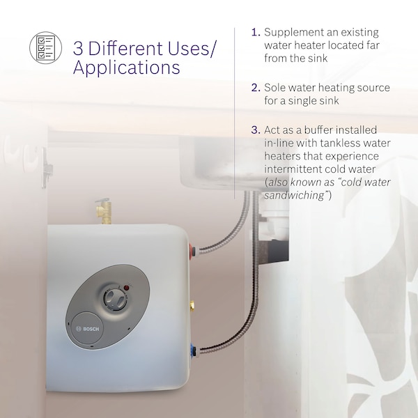 Bosch 7 gal., 120VAC, 12 A Amps, Mini Tank Water Heater ES8 | Zoro