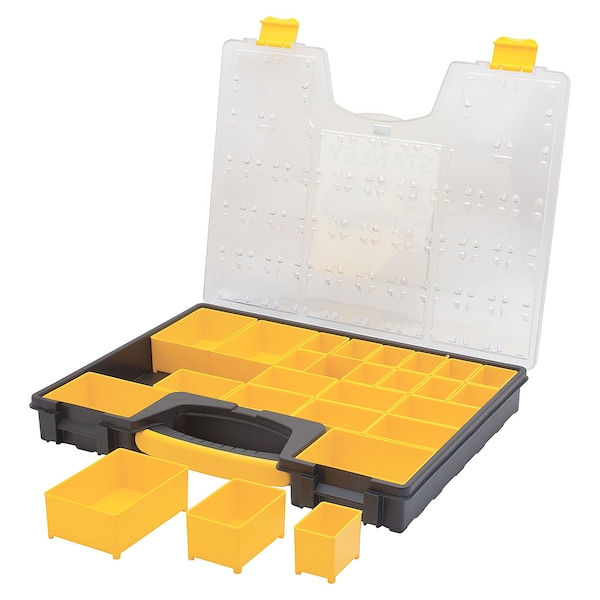 Stanley Compartment Box W/25 Compartments, 16-1/2 in W x 2-1