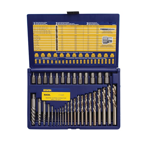 IRWIN HANSON Screw Extractor/Drill Set,35 Pcs (11135ZR) | Zoro