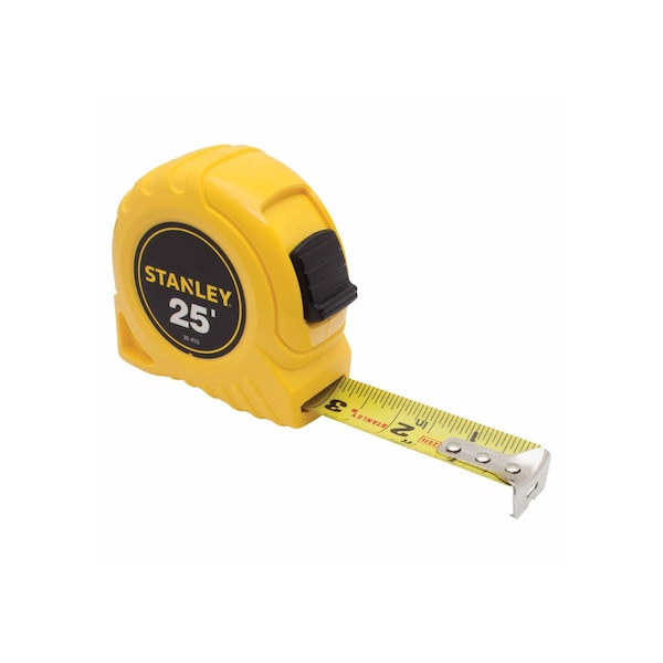Stanley 25 ft Tape Measure, 1 in Blade, Stud Markings, True-Zero