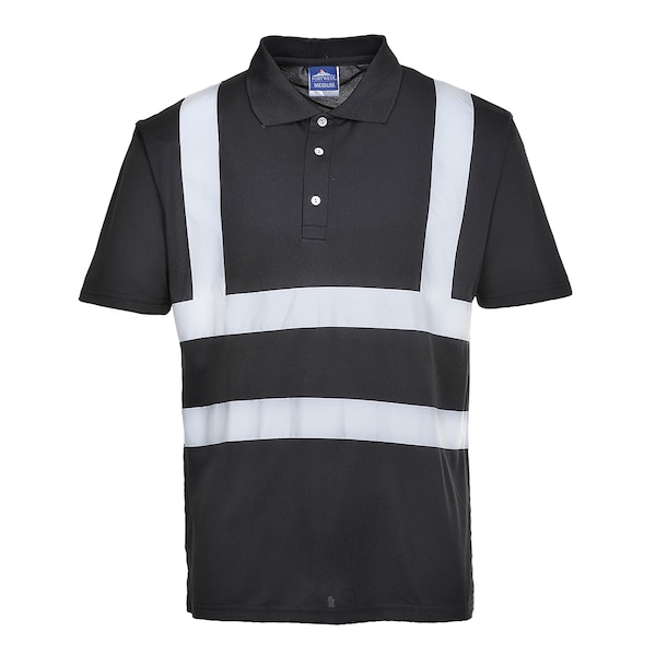 Portwest Iona Polo Shirt, 100% Polyester, Black, M F477 - main