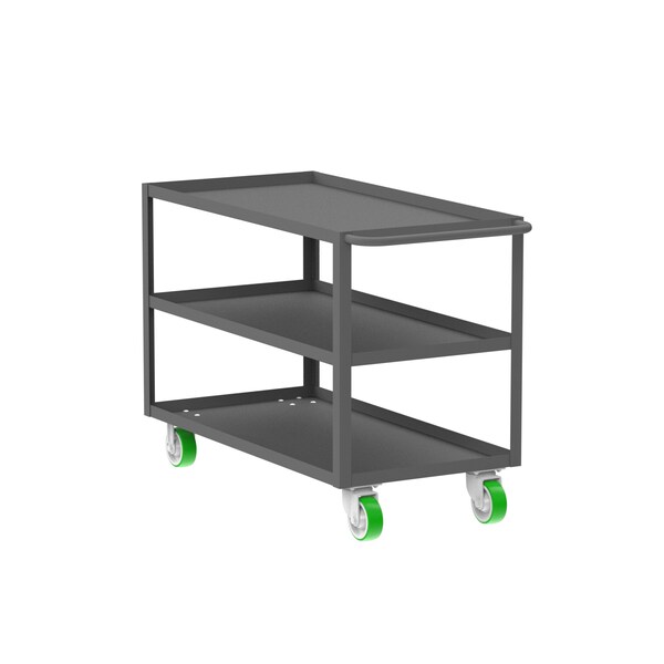 Valley Craft Utility Cart, Three Shelf, 24x48", Gray F89221GYPY - main