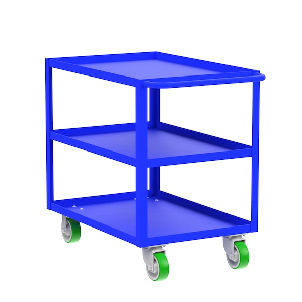 Valley Craft Utility Cart, Three Shelf, 24x36", Blue F89222BUPY - main