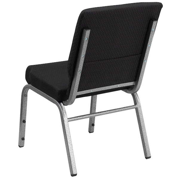 Flash Furniture Stacking Chair, Black Seat, Black Back, 19 1/4 in