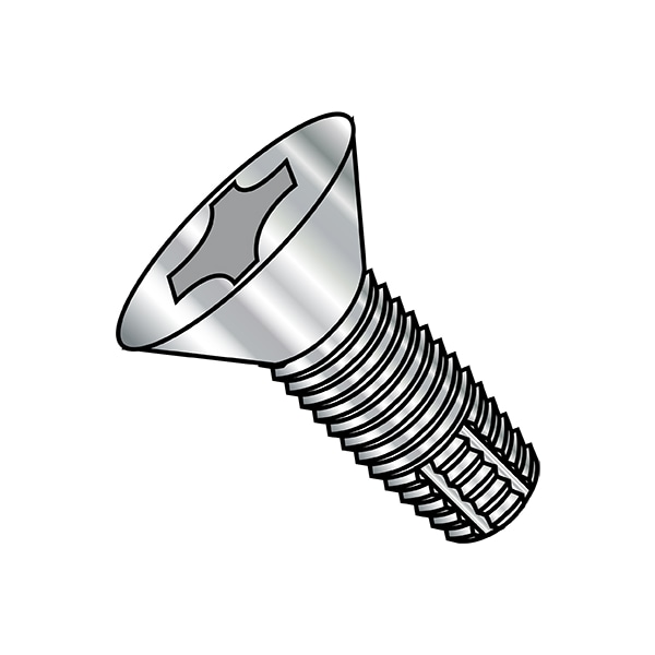 Zoro Select Thread Cutting Screw, #10-32 x 5/8 in, 18-8 Stainless Steel Flat Head Phillips Drive, 2000 PK 1110FPF188 - main