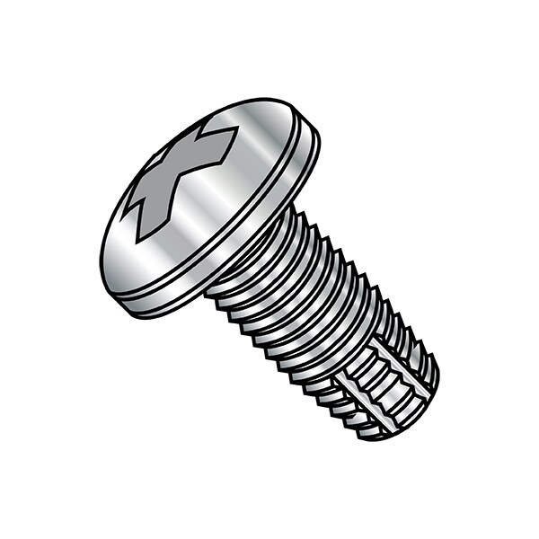 Zoro Select Thread Cutting Screw, #6-32 x 1/4 in, Stainless Steel Pan Head Phillips Drive, 2000 PK 0604FPP410 - main