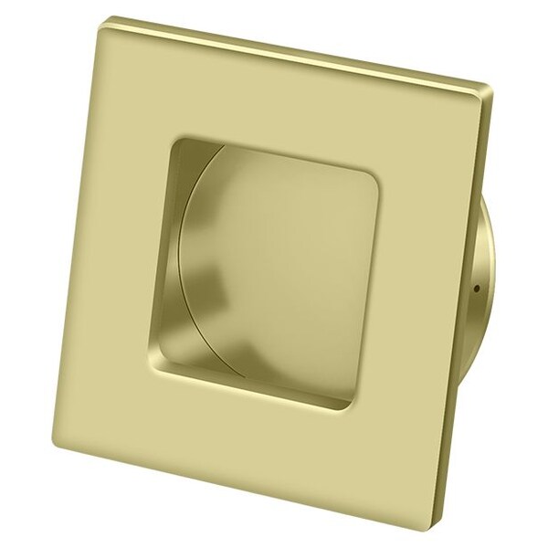 Deltana Square Heavy Duty Flush Pull Unlacquered Bright Brass 2-3/4" FPS234U3-UNL