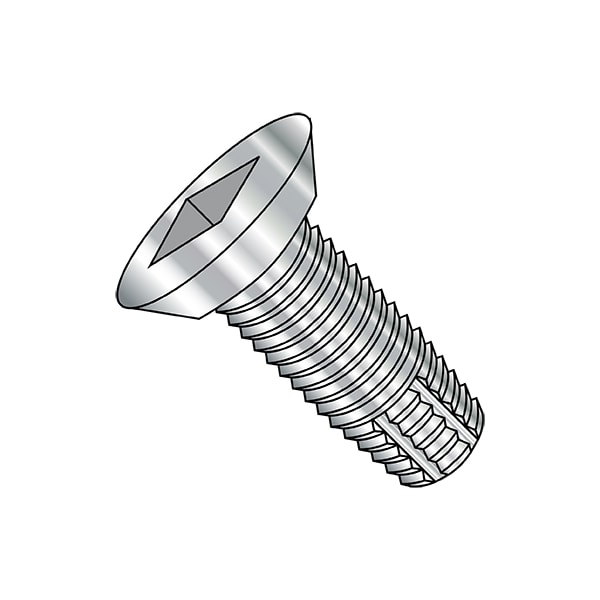 Zoro Select Thread Cutting Screw, #12-24 x 1 in, Plain Steel Flat Head Square Drive, 2000 PK 1216FQU300 - main