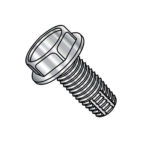 Zoro Select Thread Cutting Screw, #12-24 x 3/4 in, Plain Finish, 2000 PK Hex Head Hex Drive 1212FW410 - main