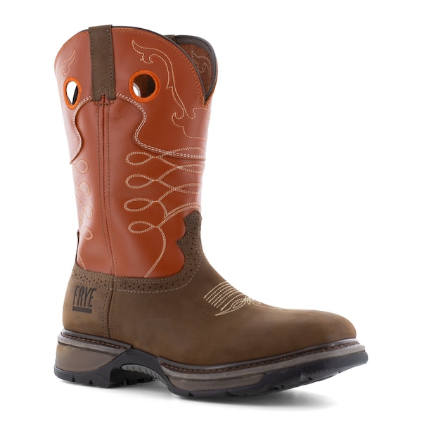 Frye Supply Western Boot, 6.5 M, 5 H, Brown and Burnt Orange FR40102 - main
