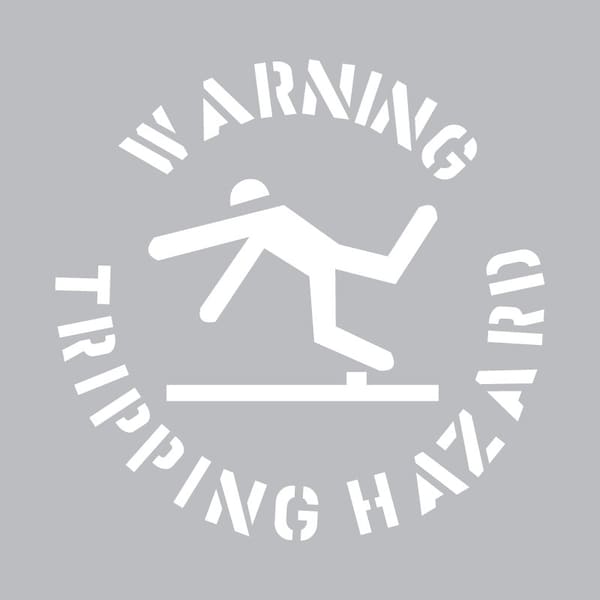 Visual Workplace Floor Stencil, 24"x24", Warning Tripping 60-1924-2424-SA678 - main
