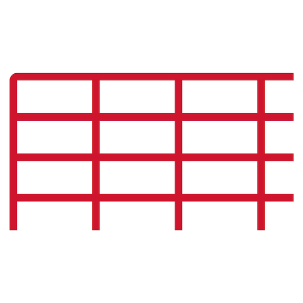 Visual Workplace Peel/Stick, Quick Grid, 15.33"x23", Red 35-803-1523-623 - main