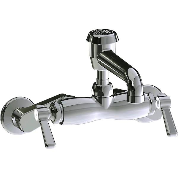 Chicago Faucet Manual Hot And Cold Water Sink Faucet, 3" - 8-3/8" Mount, Rough Chrome Plated 886-RRCF - main