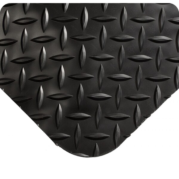 Wearwell Antifatigue Mat, 40 ft. L x 3 ft. W, 15/16" Thickness, Vinyl, Diamond Plate, Black/Yellow 414 - main