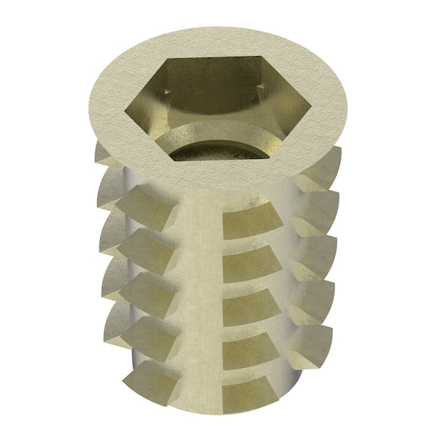 Zoro Select Hex Drive Threaded Insert, 3/8"-16 Int Thrd Sz, 51/64 in L, 39/64 in Dia., Zinc Alloy, Plain, 25 PK 903816-20-PK25 - main
