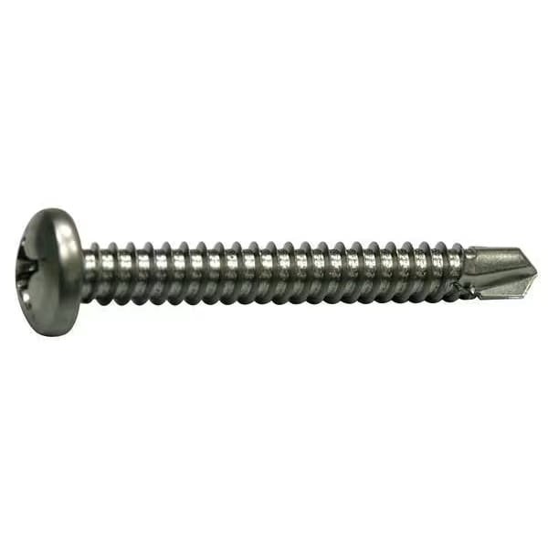 Zoro Select Self-Drilling Screw, #12, 1 in, Zinc Plated Steel Pan Head Phillips Drive, 6000 PK 636387-BR - main