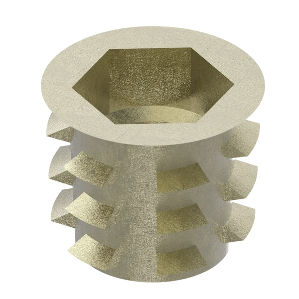 Zoro Select Hex Drive Threaded Insert, M10-1.50 Int Thrd Sz, 13 mm L, 15.494 mm Dia., Zinc Alloy, Plain, 25 PK 901050-13-PK25 - main