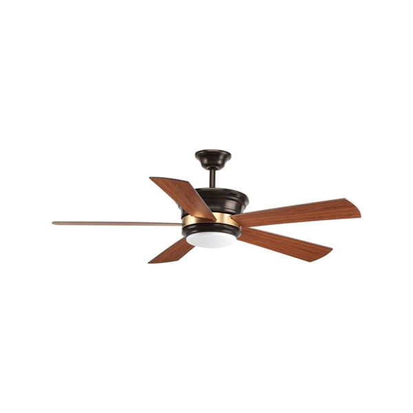 Progress Lighting Ceiling Fan, 5 Blades, 3 Speeds, 120V, Antique Bronze, 14.37 in W P2540-2030K - main