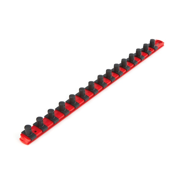 Tekton 1/2 Inch Drive x 18 Inch Socket Rail, 15 Clips (Red) OSR23115 - main
