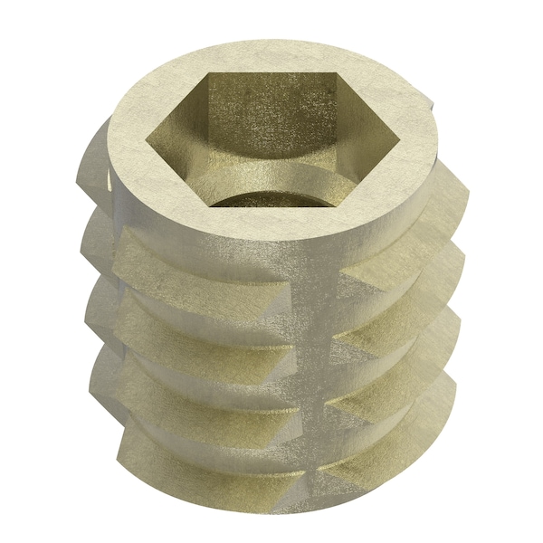 Zoro Select Hex Drive Threaded Insert, 5/16"-18 Int Thrd Sz, 33/64 in L, 35/64 in Dia., Zinc Alloy, Plain, PK50 851618-13-PK50 - main