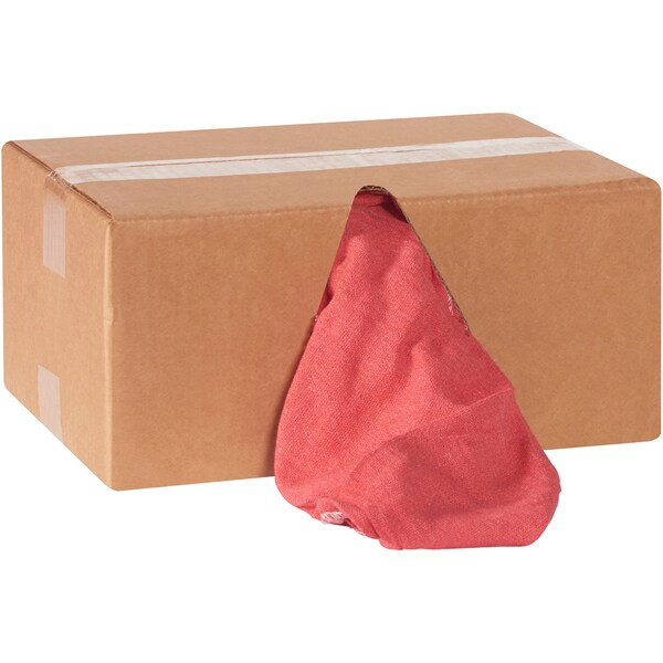 Partners Brand Box of Shop Towel Rags, 14" x 14", Red, 5 Lbs/Pack, PK60 BR110 - main