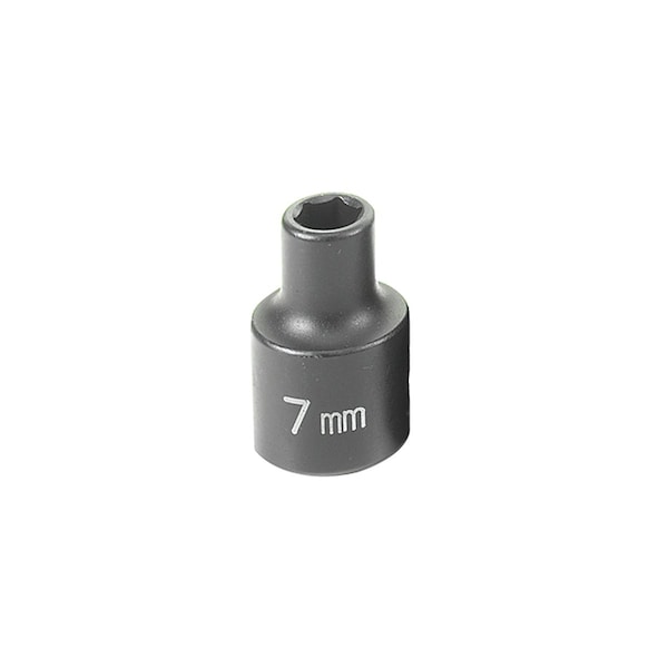 Grey Pneumatic 3/8" Drive, 7mm Size, Metric Socket, 6 Points, 7mm, 3/8"D, Impact, 6pt. 1007M - main