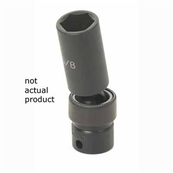 Grey Pneumatic 3/8" Drive, 21mm Size, Metric Socket, 6 Points, 21mm, 3/8D Impact, Univ 6pt., D 1021UMD - main