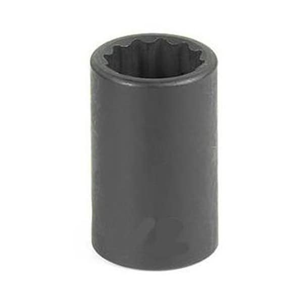 Grey Pneumatic 3/8" Drive, 16mm Size, Metric Socket, 12 Points, 16mm, 3/8"D, Impact, 12pt., Blk 1116M - main