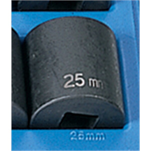 Grey Pneumatic 1/2" Drive, 25mm Size, Metric Socket, 6 Points, 25mm, 1/2"D, Impact, 6pt. 2025M - main