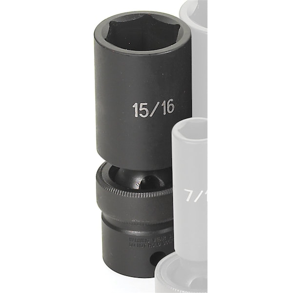 Grey Pneumatic 1/2" Drive, 15/16" Size, SAE Socket, 6 Points, 15/16", 1/2"D, 6pt., D 2030UD - main
