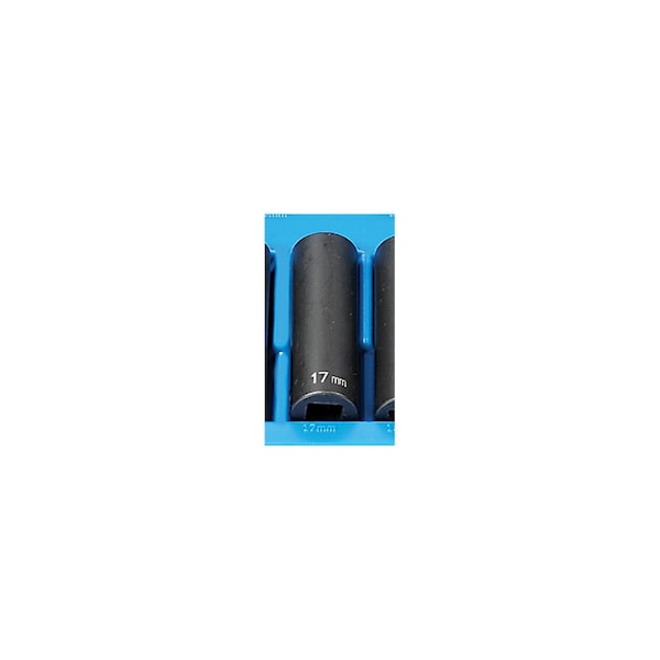 Grey Pneumatic 1/2" Drive, 17mm Size, Metric Socket, 12 Points, 17mm, 1/2"D, Impact, 12pt., D 2117MD - main