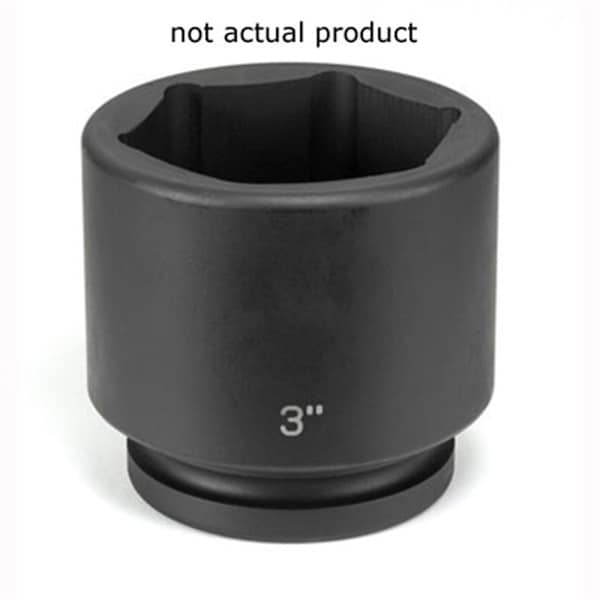 Grey Pneumatic 1" Drive, 3-3/4" Size, SAE Socket, 6 Points, 3-3/4", 1"D, Impact, Blk 4120R - main