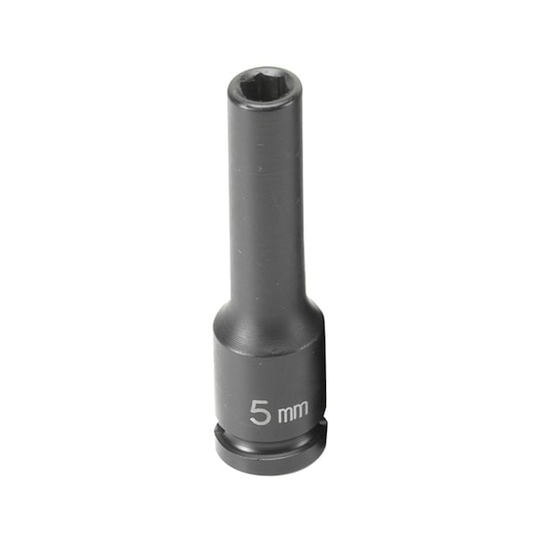 Grey Pneumatic 1/4" Drive, 5mm Size, Metric Socket, 6 Points, 5mm, 1/4"D, Impact, 6pt., D, Blk 905MDG - main