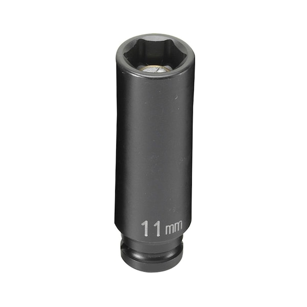 Grey Pneumatic 1/4" Drive, 11mm Size, Metric Socket, 6 Points, 11mm, 1/4"D, Impact, 6pt., D M 911MDG - main
